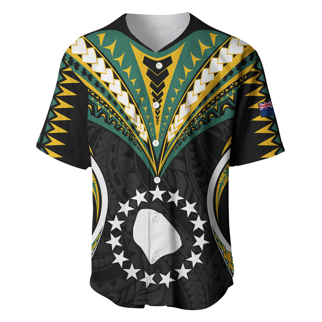 Polynesian Atiu Island Baseball Jersey Cook Islands Tribal Wave Style