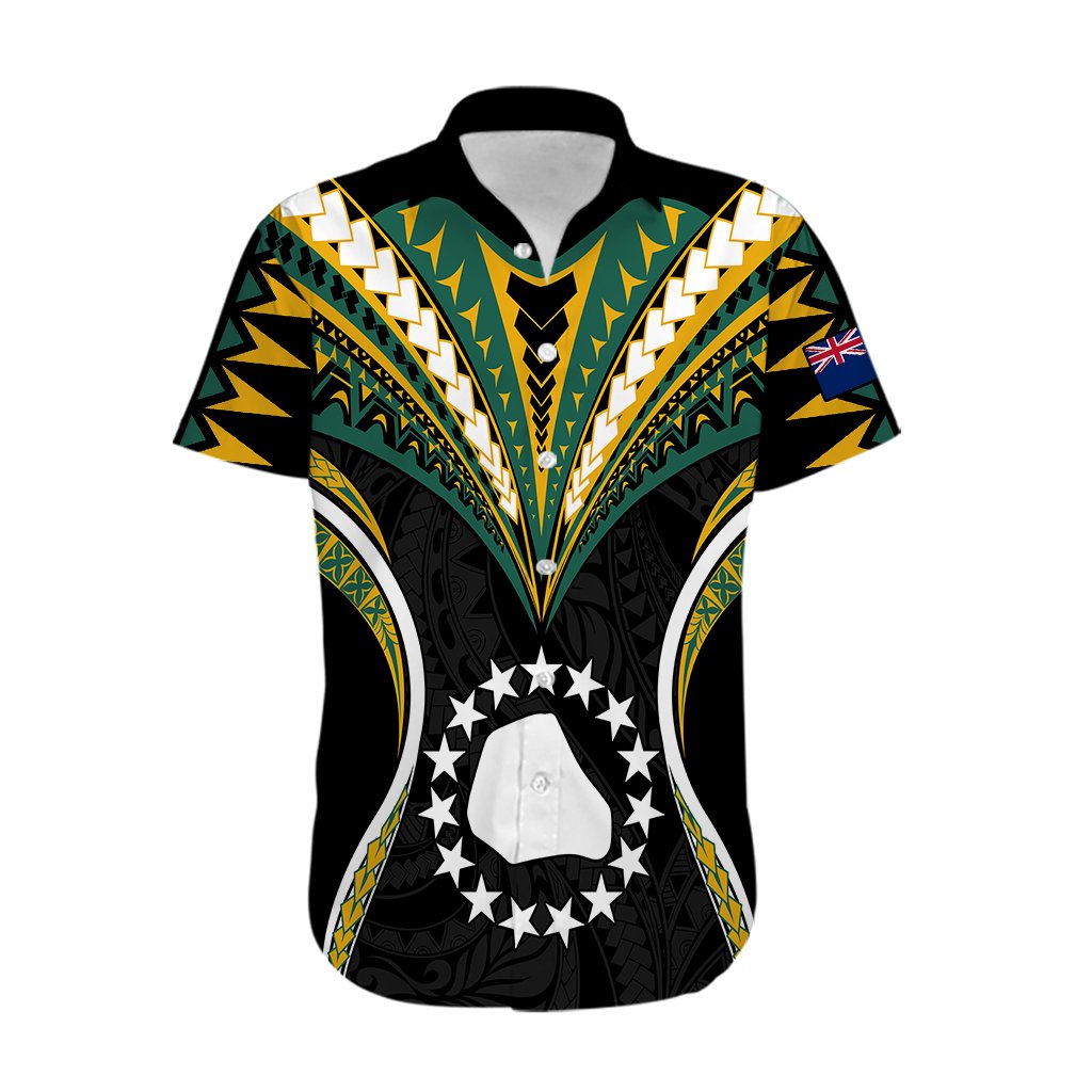 Personalised Polynesian Mangaia Island Hawaiian Shirt Cook Islands Tribal Wave Style