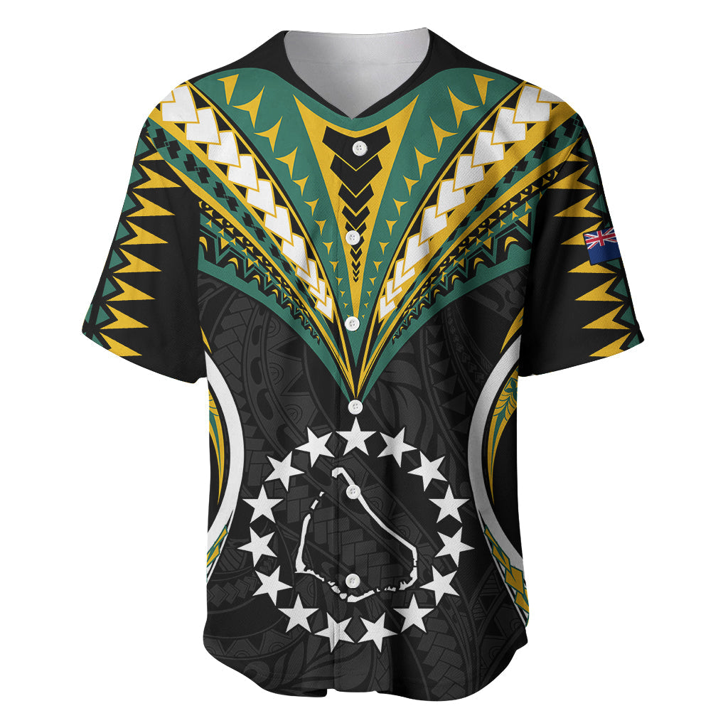Polynesian Manihiki Island Baseball Jersey Cook Islands Tribal Wave Style