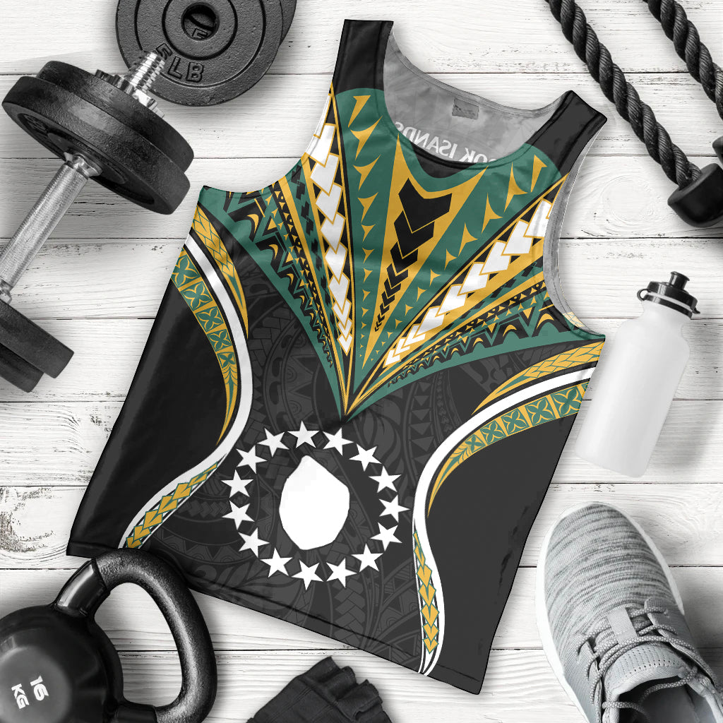Polynesian Pride Mauke Island Men Tank Top Cook Islands Tribal Wave Style
