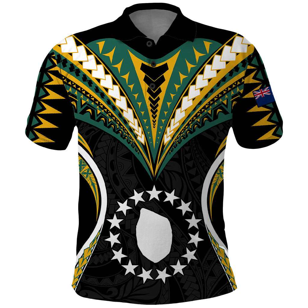 Personalised Polynesian Mauke Island Polo Shirt Cook Islands Tribal Wave Style