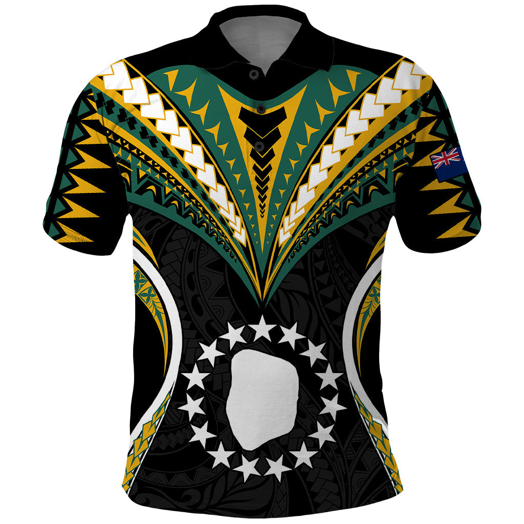 Polynesian Mitiaro Island Polo Shirt Cook Islands Tribal Wave Style