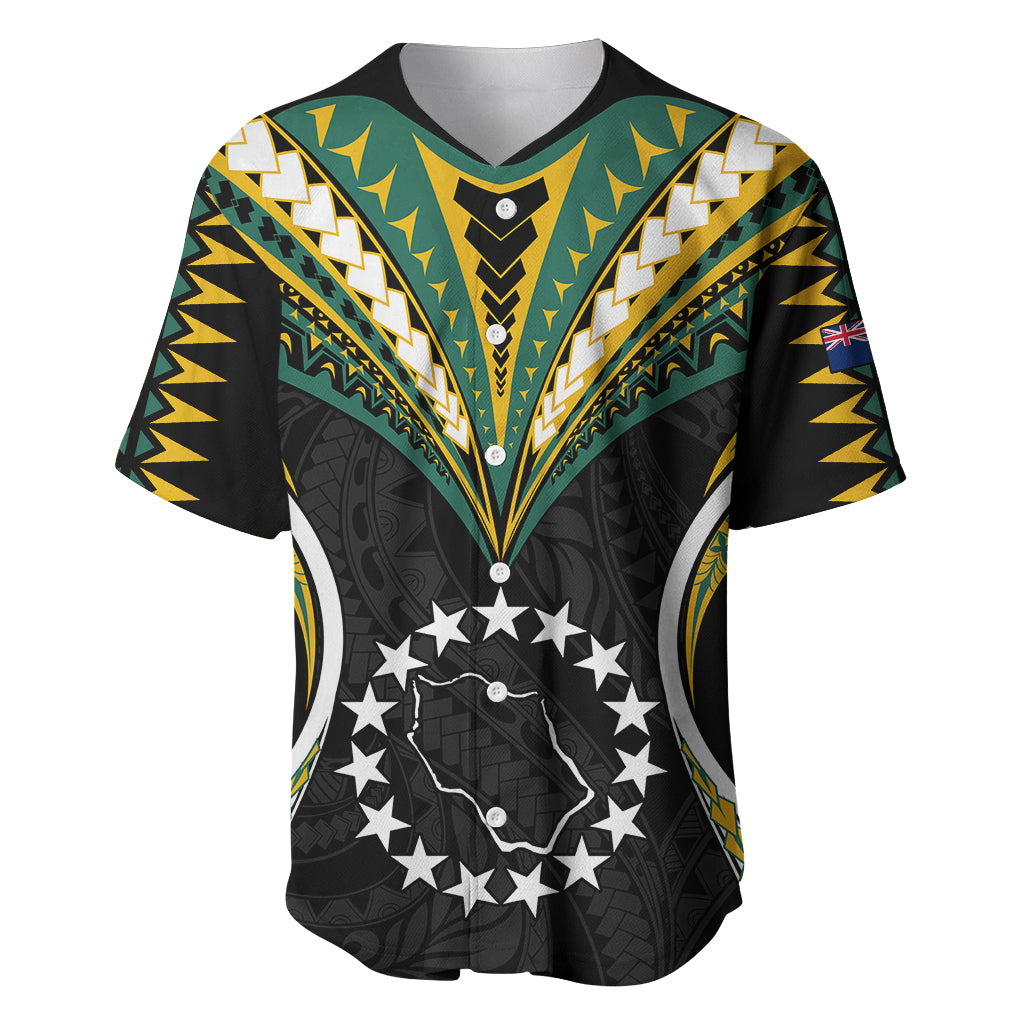 Polynesian Penrhyn Island Baseball Jersey Cook Islands Tribal Wave Style