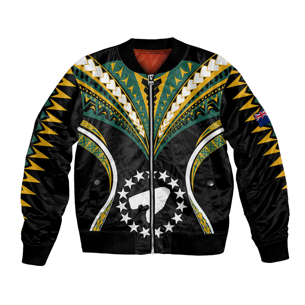 Polynesian Pukapuka Island Bomber Jacket Cook Islands Tribal Wave Style