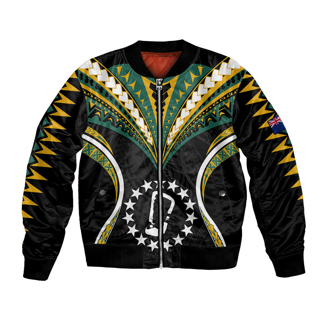 Polynesian Rakahanga Island Bomber Jacket Cook Islands Tribal Wave Style