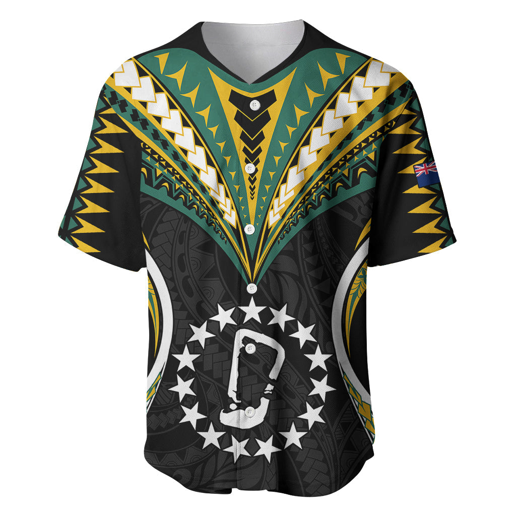 Polynesian Rakahanga Island Baseball Jersey Cook Islands Tribal Wave Style