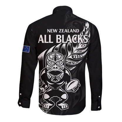 New Zealand All Black Rugby Long Sleeve Button Shirt