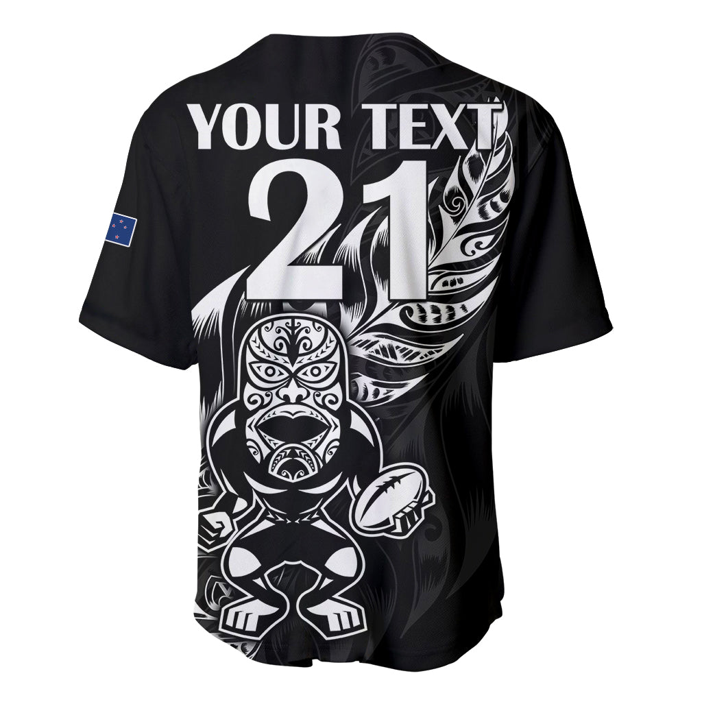 (Custom Text And Number) New Zealand All Black Rugby Baseball Jersey