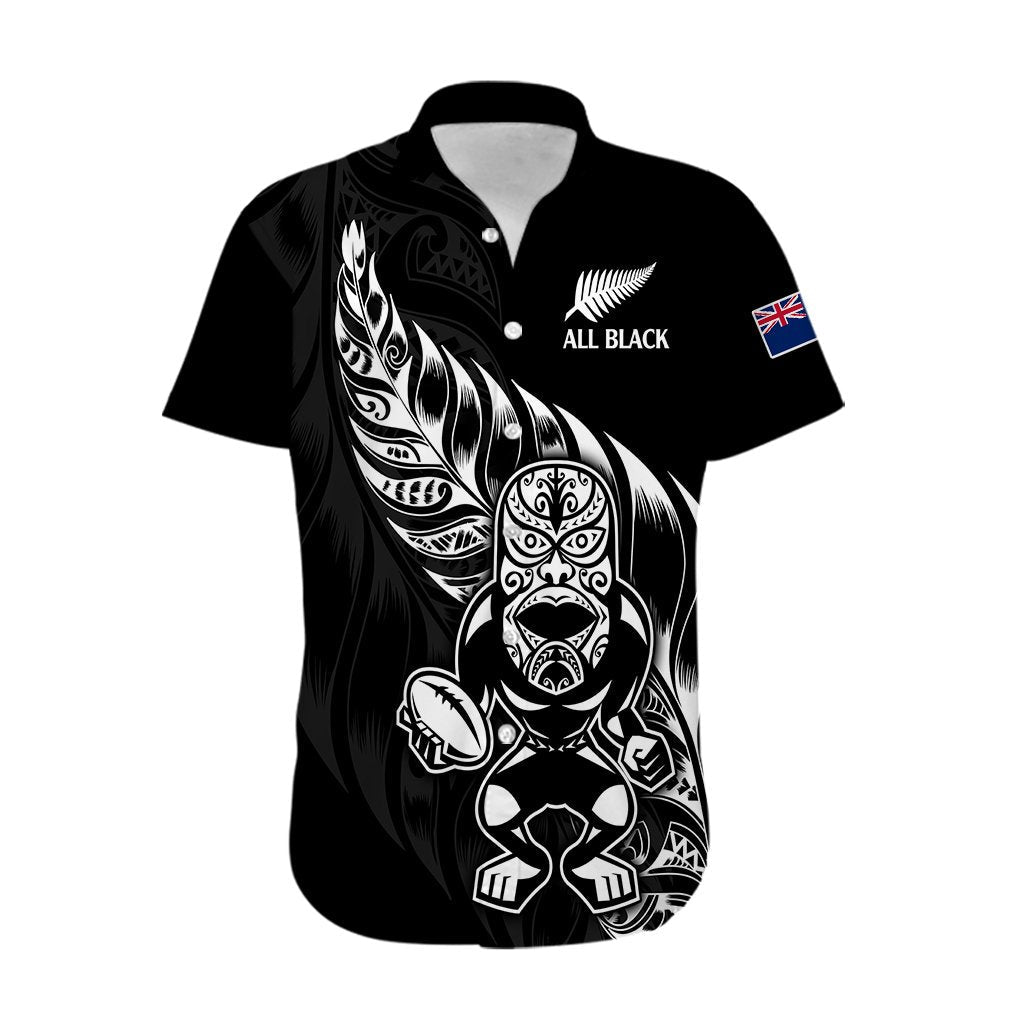 Custom Text And Number New Zealand All Black Rugby Hawaiian Shirt