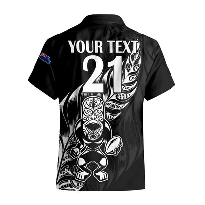 Custom Text And Number New Zealand All Black Rugby Hawaiian Shirt