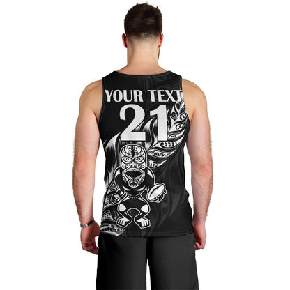 Custom Text And Number New Zealand All Black Rugby Men Tank Top