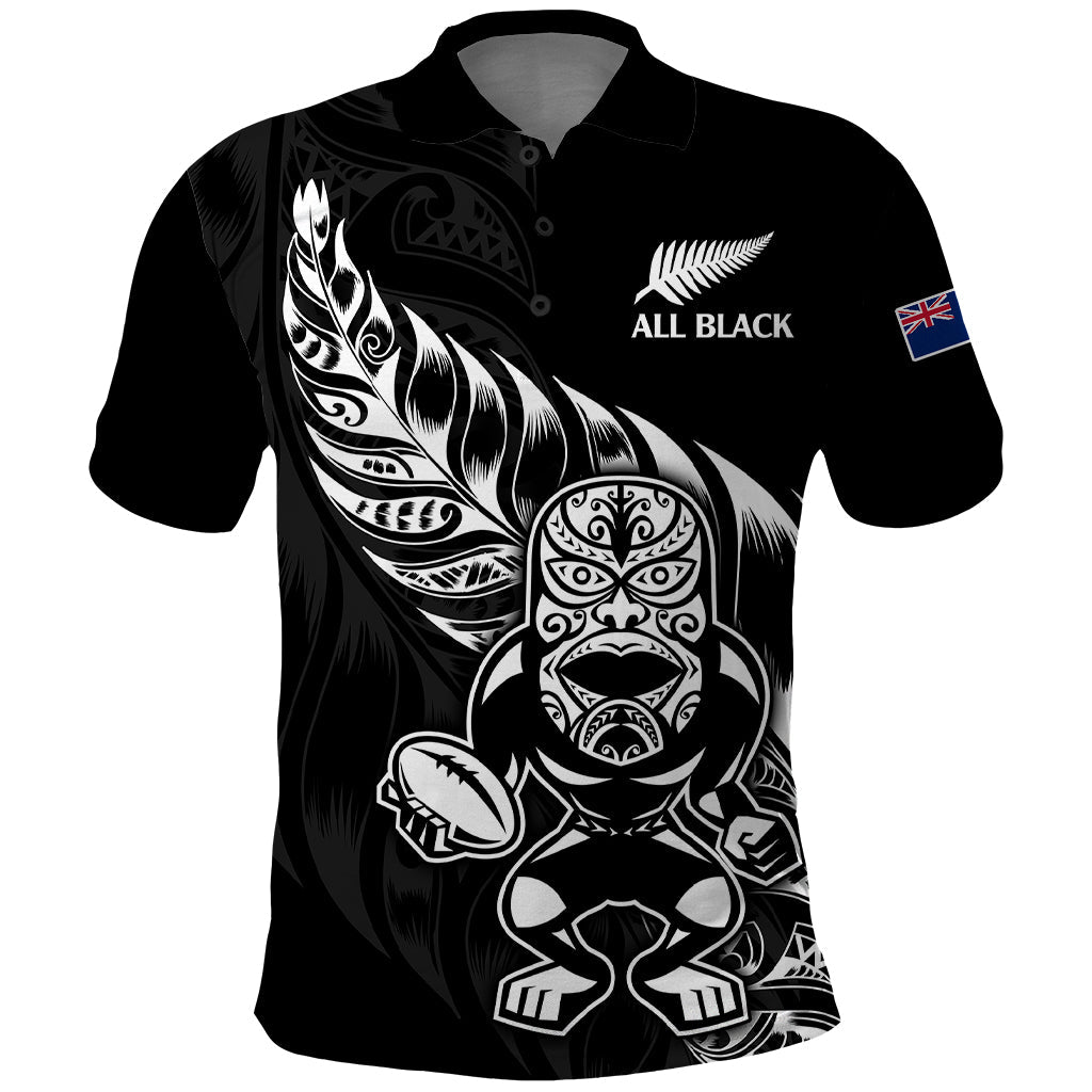 Custom Text And Number New Zealand All Black Rugby Polo Shirt