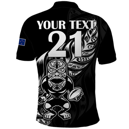 Custom Text And Number New Zealand All Black Rugby Polo Shirt