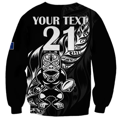 Custom Text And Number New Zealand All Black Rugby Sweatshirt