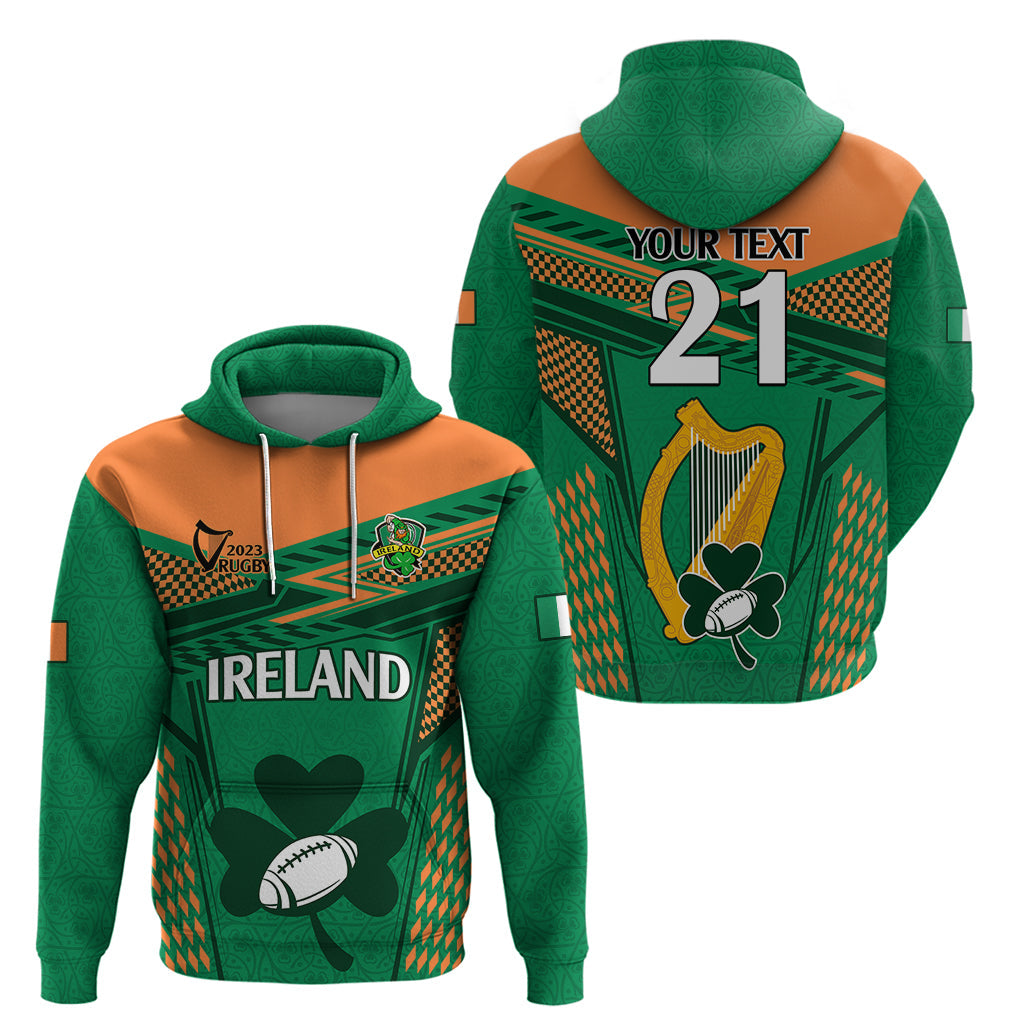 Custom Ireland Rugby Hoodie 2023 World Cup Shamrock Sporty Style