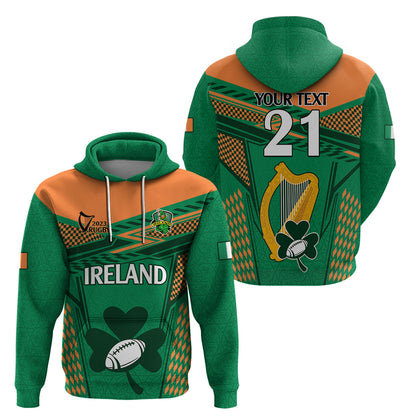 Custom Ireland Rugby Hoodie 2023 World Cup Shamrock Sporty Style