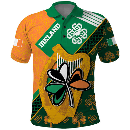 Custom Ireland Rugby Polo Shirt Go Irish Shamrock World Cup