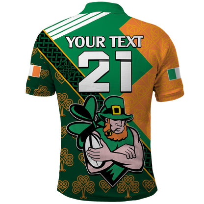 Custom Ireland Rugby Polo Shirt Go Irish Shamrock World Cup