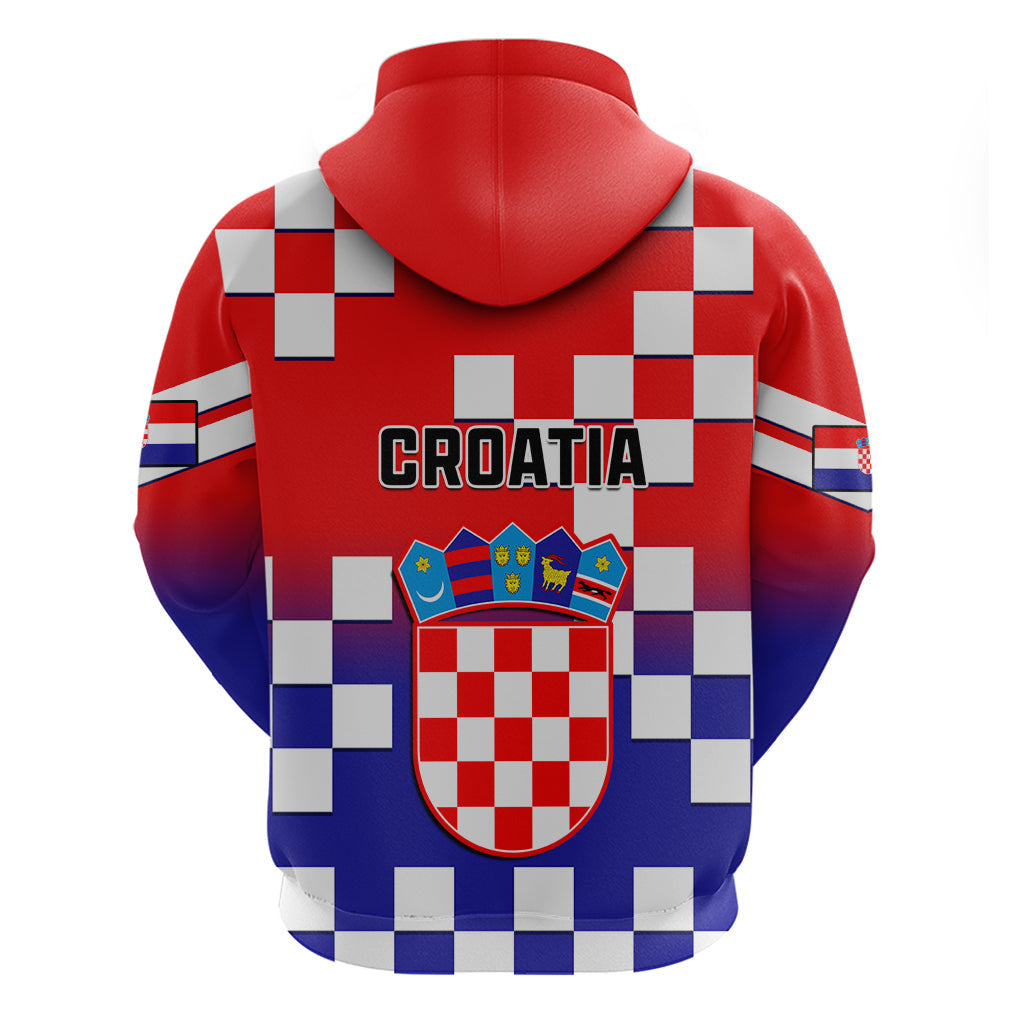 Croatia Hoodie Hrvatska Checkerboard Gradient Style