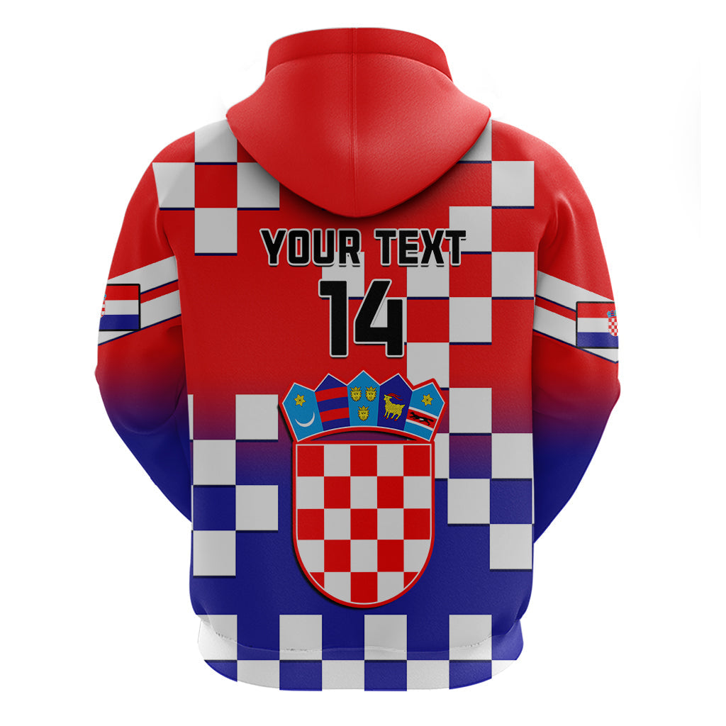 Personalised Croatia Hoodie Hrvatska Checkerboard Gradient Style
