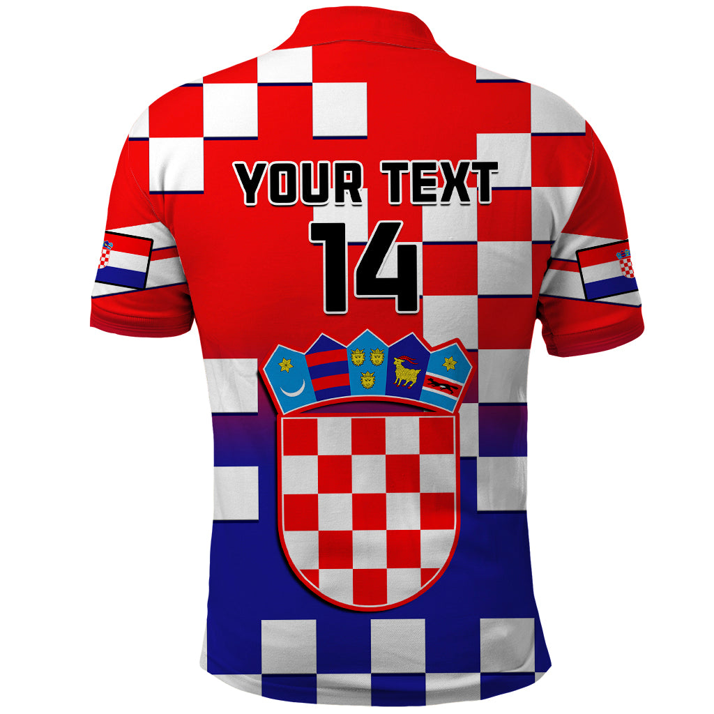 Personalised Croatia Polo Shirt Hrvatska Checkerboard Gradient Style