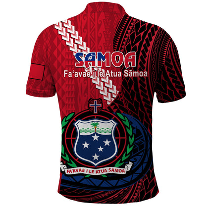 Samoa Polo Shirt Happy Independence Day Samoan Red Pattern