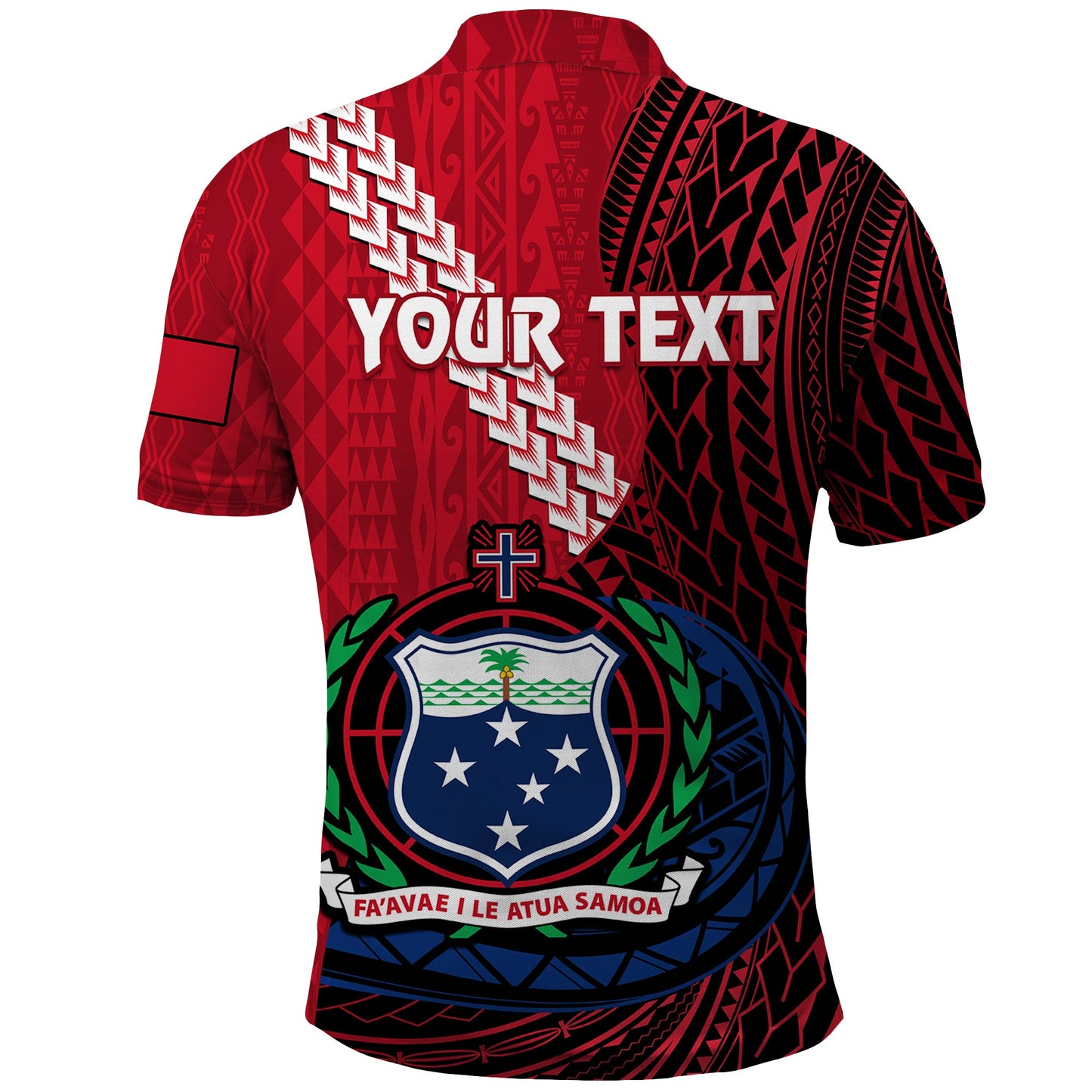 Custom Personalised Samoa Polo Shirt Happy Independence Day Samoan Red Pattern