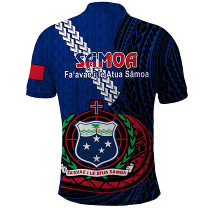 Samoa Polo Shirt Happy Independence Day Samoan Blue Pattern