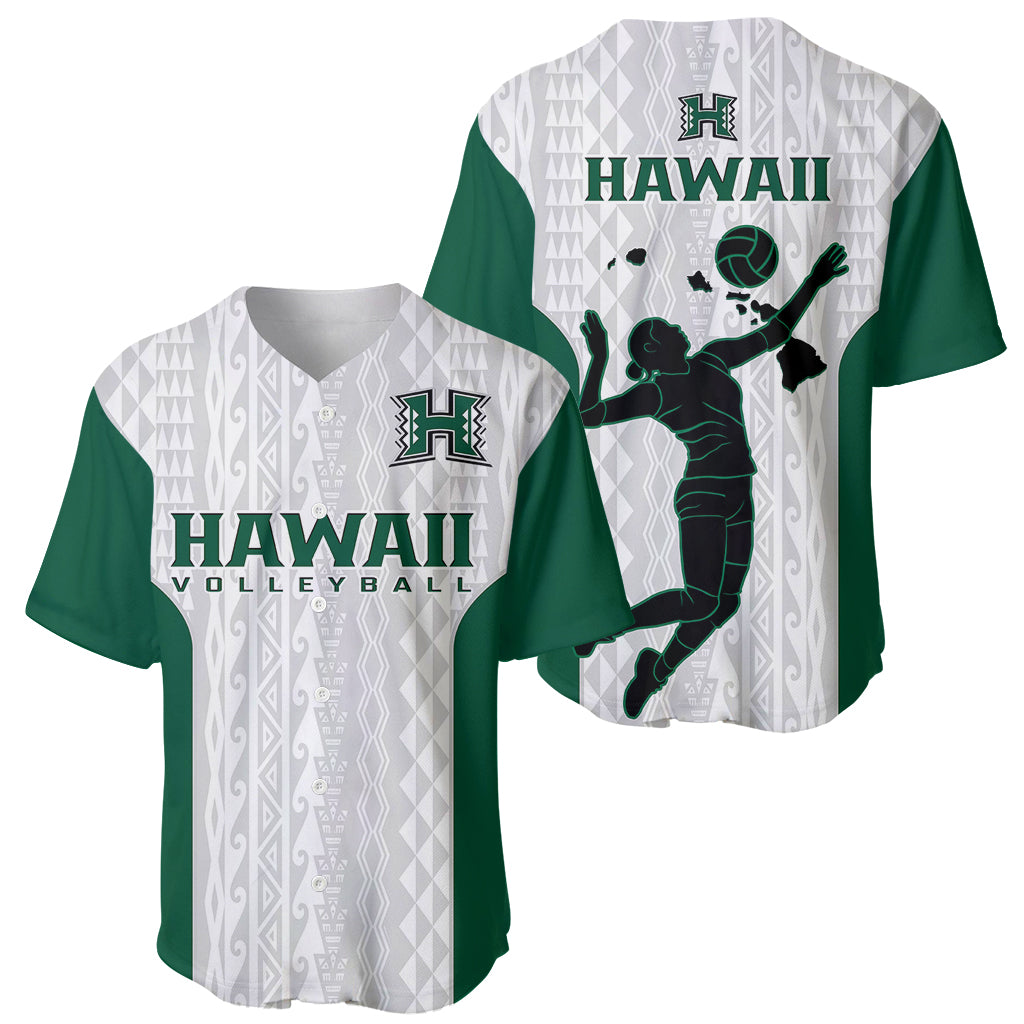 Hawaii Volleyball Baseball Jersey Hawaiian Kakau White Style
