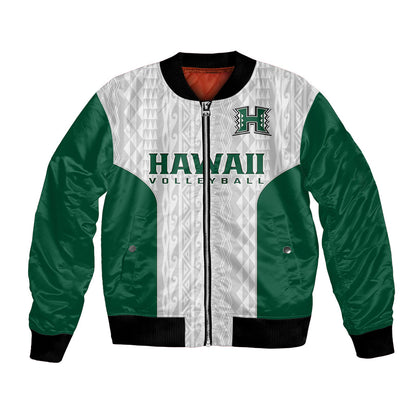 Hawaii Volleyball Bomber Jacket Hawaiian Kakau White Style