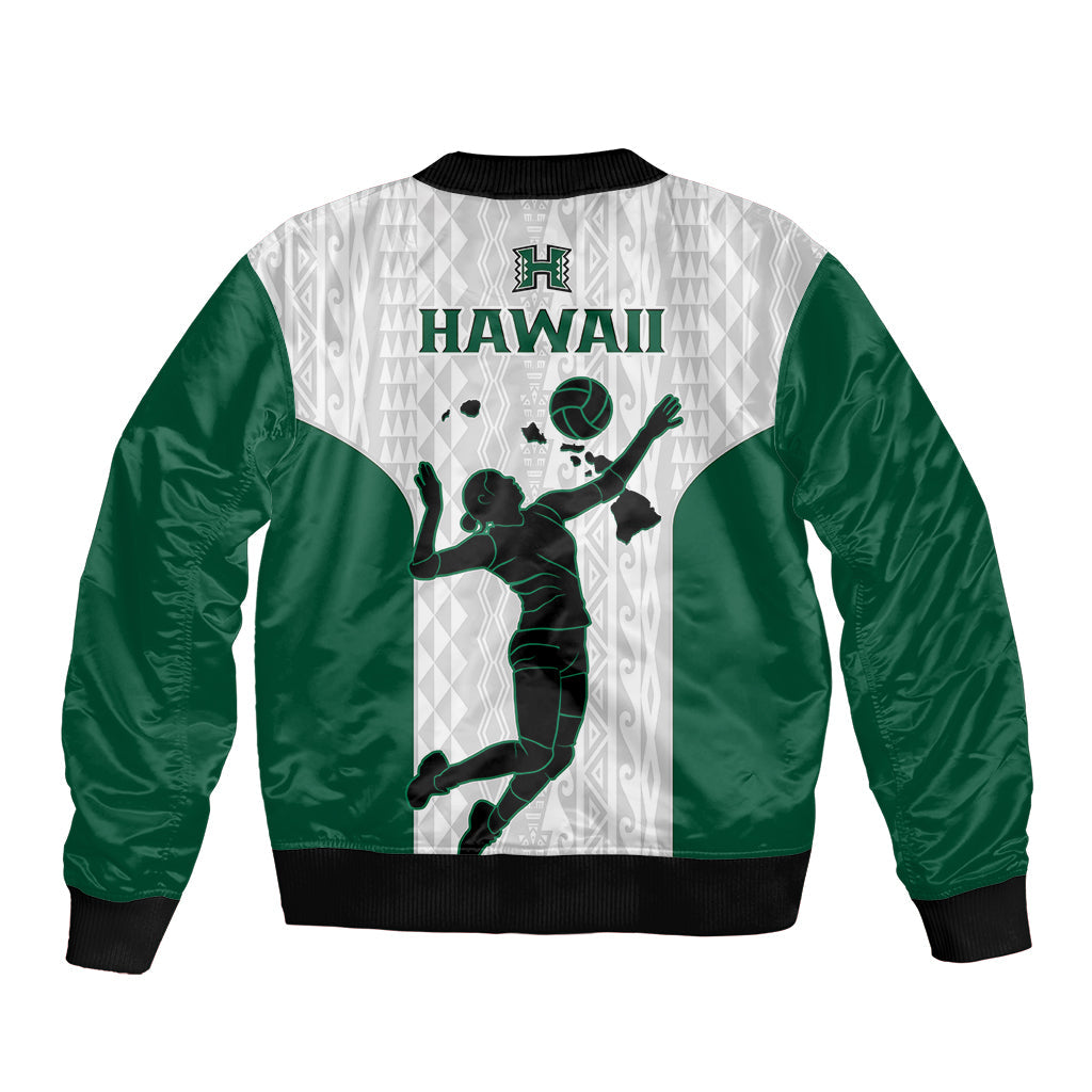 Hawaii Volleyball Bomber Jacket Hawaiian Kakau White Style