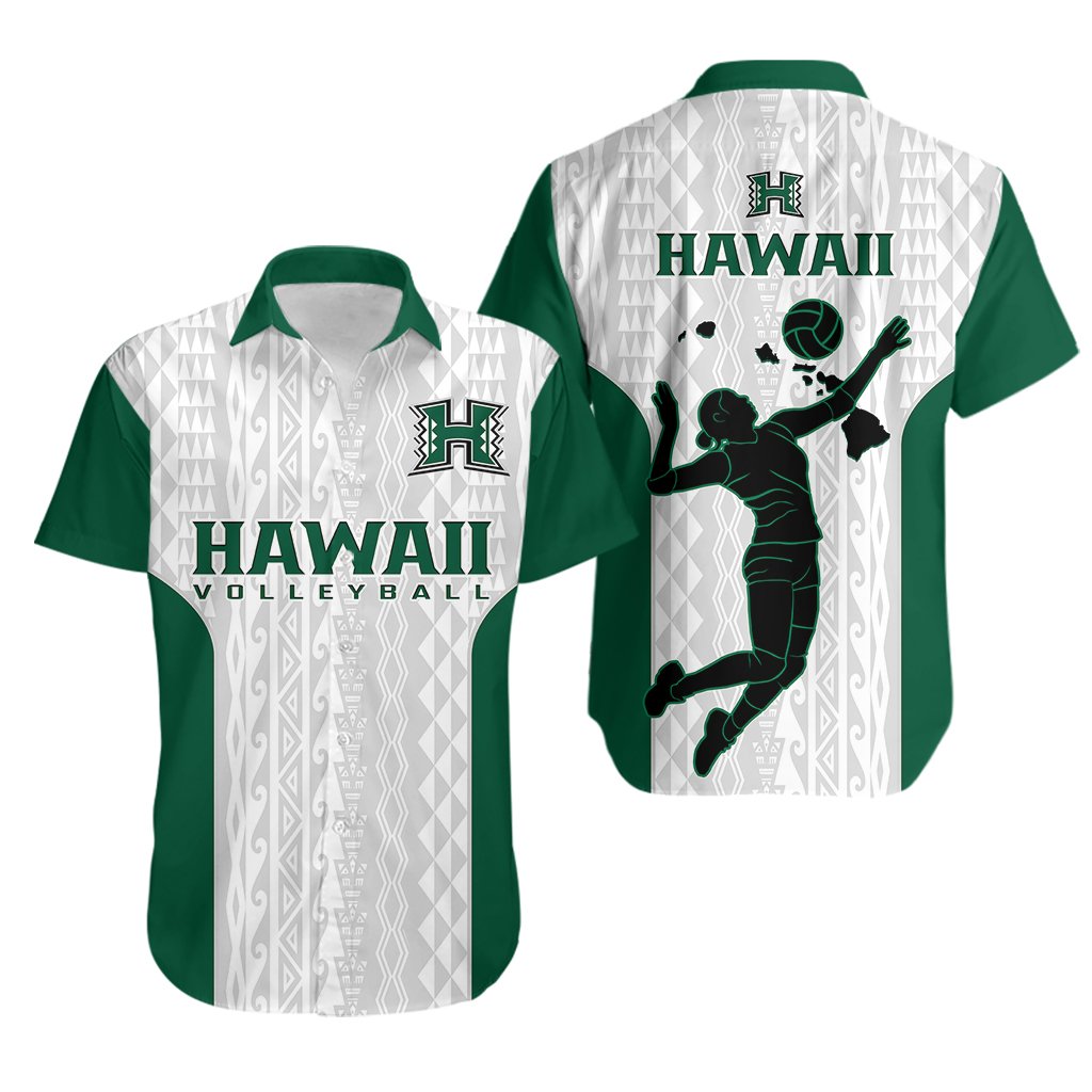 Hawaii Volleyball Hawaiian Shirt Hawaiian Kakau White Style