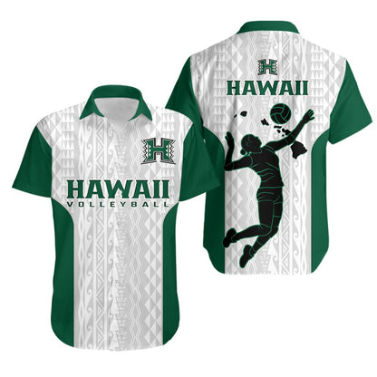 Hawaii Volleyball Hawaiian Shirt Hawaiian Kakau White Style