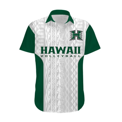 Hawaii Volleyball Hawaiian Shirt Hawaiian Kakau White Style