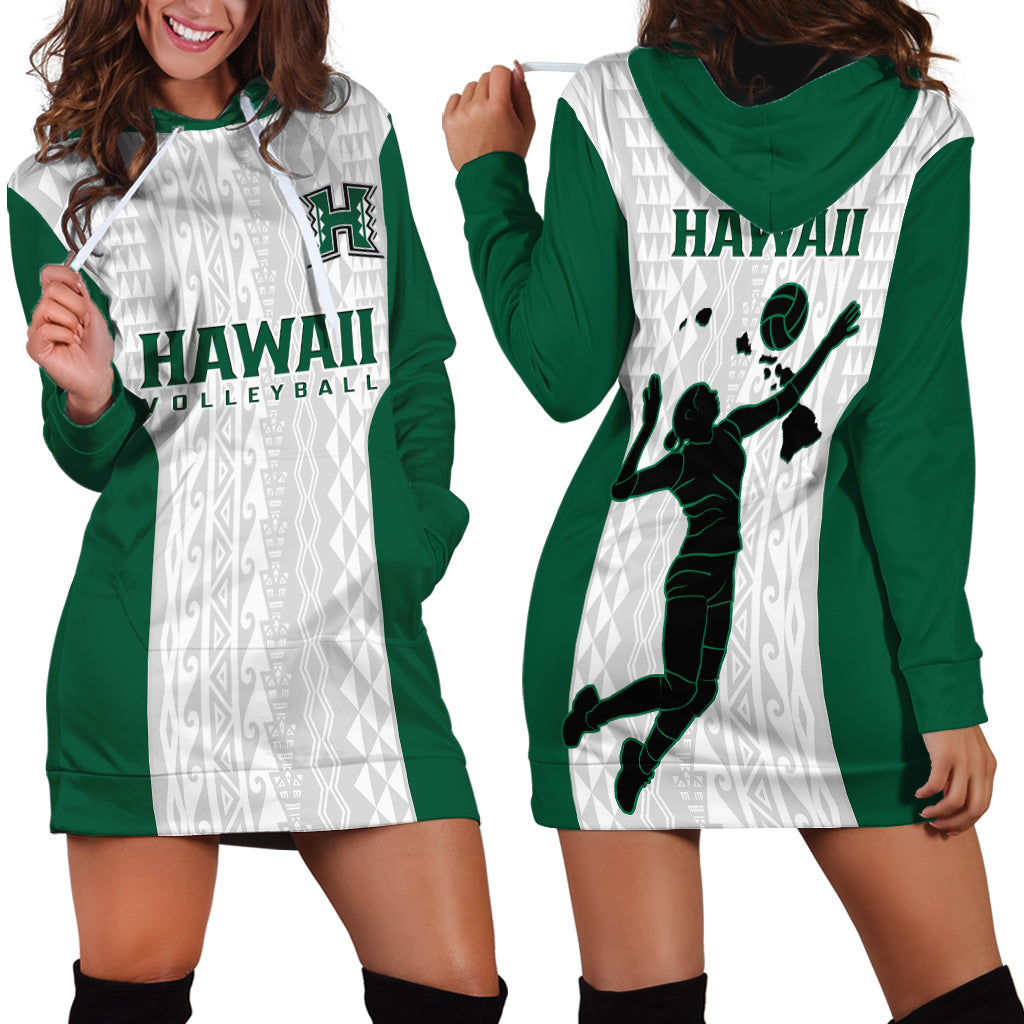 Hawaii Volleyball Hoodie Dress Hawaiian Kakau White Style