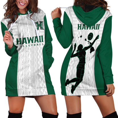 Hawaii Volleyball Hoodie Dress Hawaiian Kakau White Style