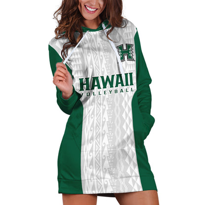 Hawaii Volleyball Hoodie Dress Hawaiian Kakau White Style