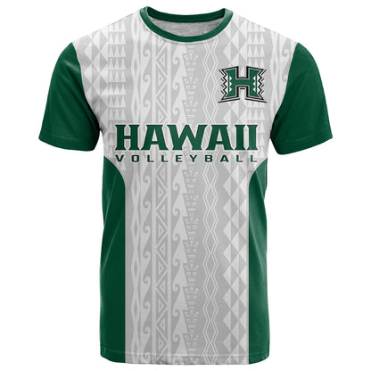 Hawaii Volleyball T Shirt Hawaiian Kakau White Style
