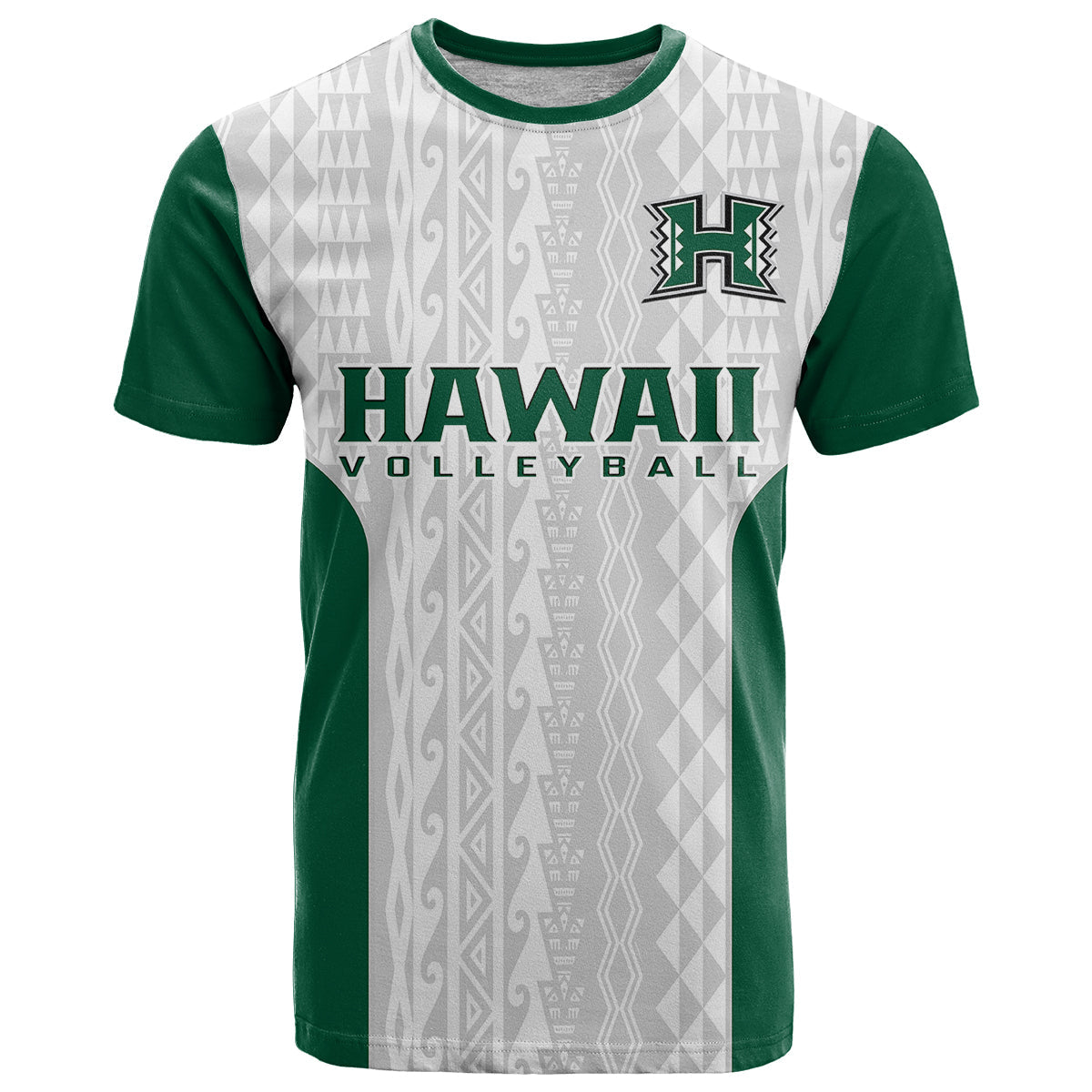 (Custom Text And Number) Hawaii Volleyball T Shirt Hawaiian Kakau White Style