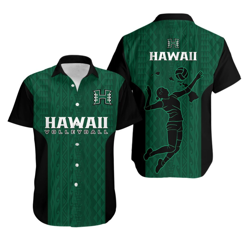 Hawaii Volleyball Hawaiian Shirt Hawaiian Kakau Green Style