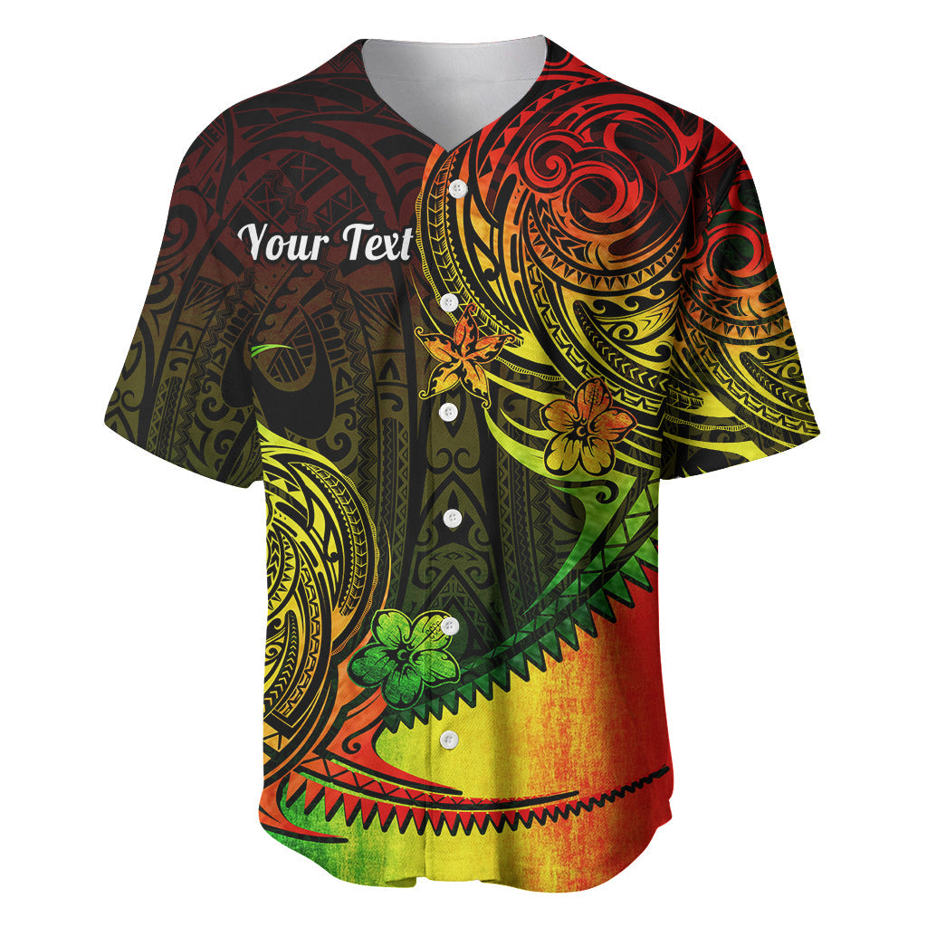 Personalised Polynesian Tribal Baseball Jersey Unique Reggae