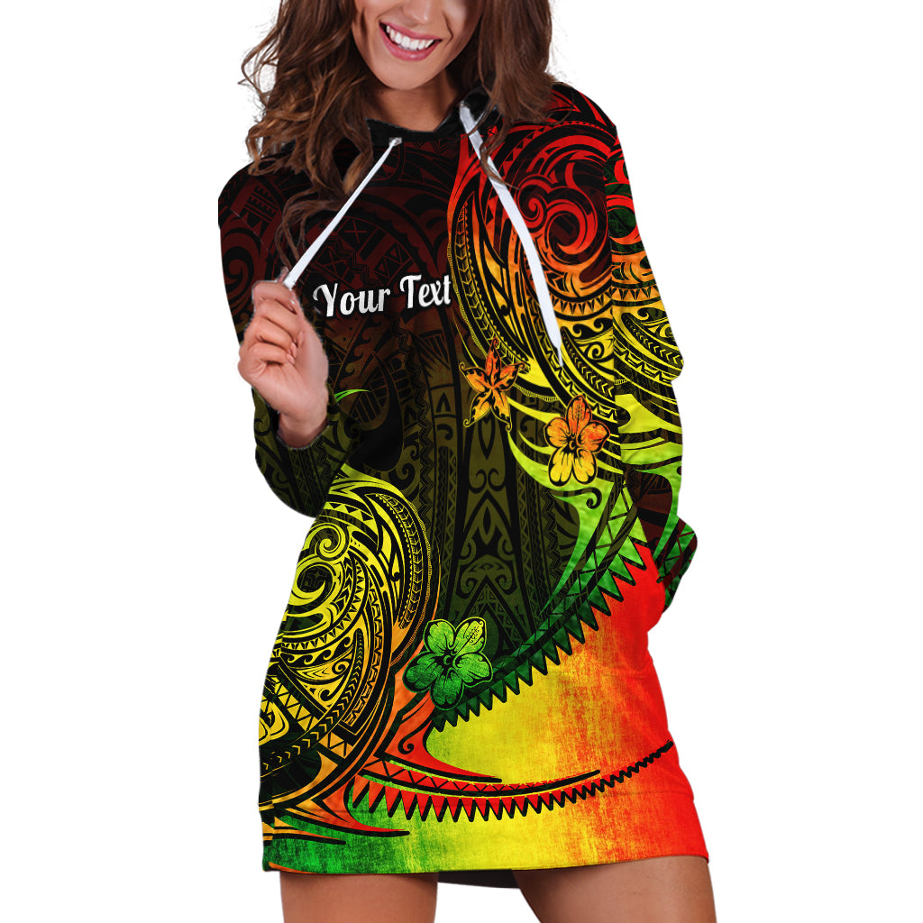 Personalised Polynesian Tribal Hoodie Dress Unique Reggae