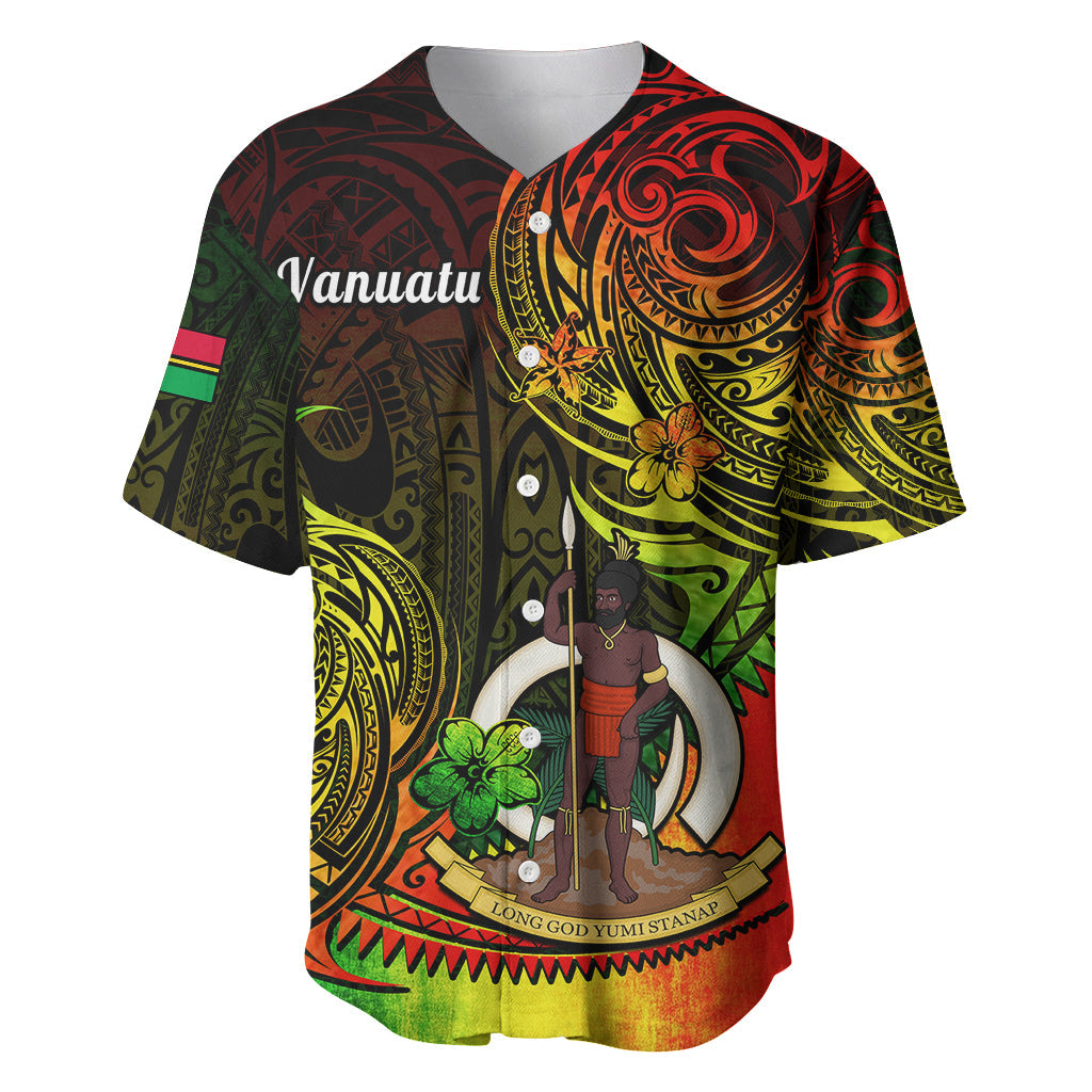 Polynesian Vanuatu Baseball Jersey Reggae Polynesia Long God Yumi Stanap