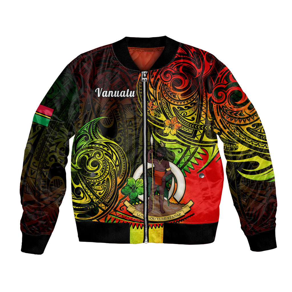 Polynesian Vanuatu Bomber Jacket Reggae Polynesia Long God Yumi Stanap