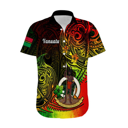 Polynesian Vanuatu Hawaiian Shirt Reggae Polynesia Long God Yumi Stanap