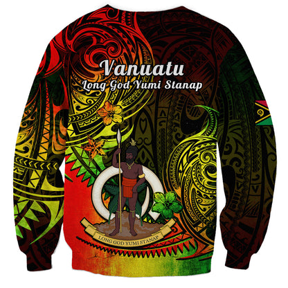 Polynesian Vanuatu Sweatshirt Reggae Polynesia Long God Yumi Stanap