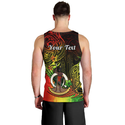 Personalised Vanuatu Men Tank Top Reggae Polynesia Long God Yumi Stanap