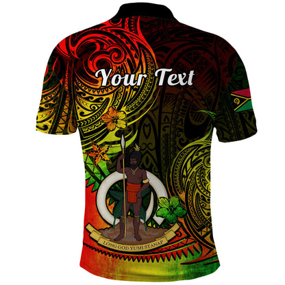 Personalised Vanuatu Polo Shirt Reggae Polynesia Long God Yumi Stanap