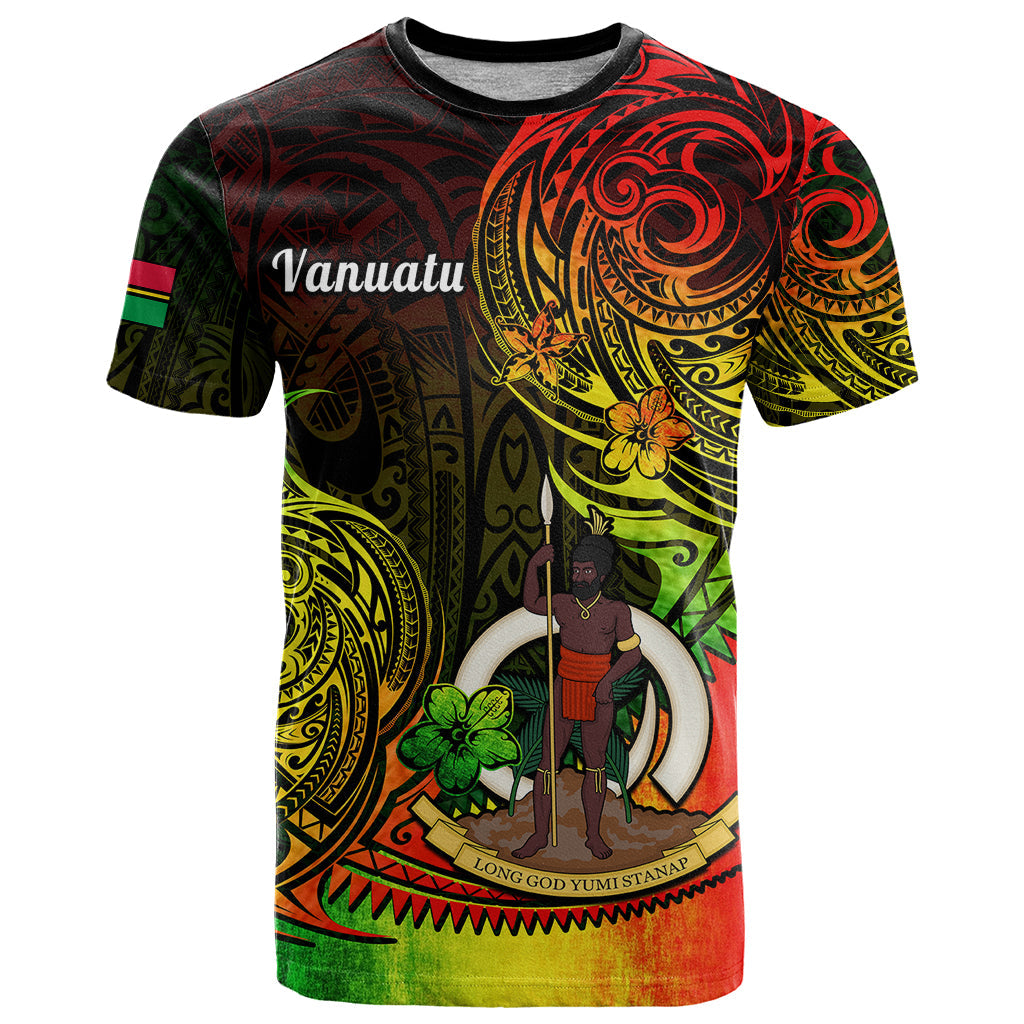Personalised Vanuatu T Shirt Reggae Polynesia Long God Yumi Stanap