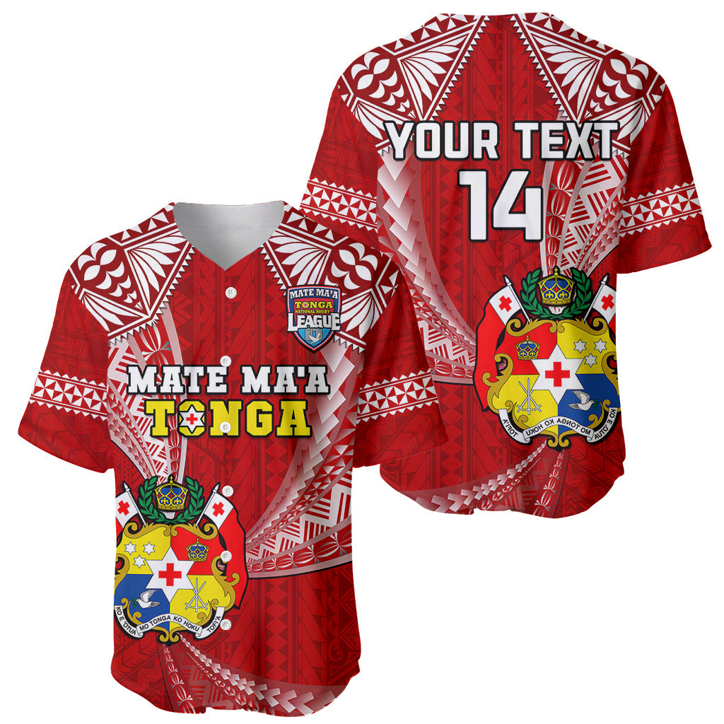 (Custom Text And Number) Tonga Rugby Baseball Jersey Mate Maa Tonga Pacific Tongan Ngatu